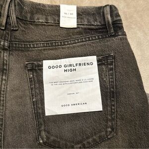 Good American Charcoal Girlfriend Jeans